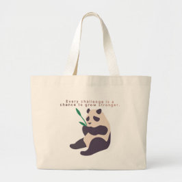 Bolsa Tote Grande Saco de Compras com Ilustração de Panda Inspirador
