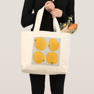 Bolsa Tote Grande Saco de Compras com Laranjas