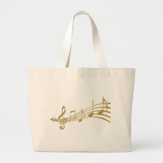 Bolsa Tote Grande Saco de compras com notas musicais