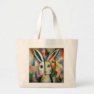 Bolsa Tote Grande Saco de compras com um retrato de coelho