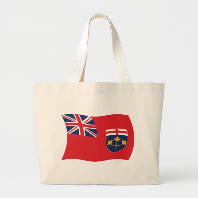 Bolsa Tote Grande Saco de Compras da Bandeira de Ontário (Frente)