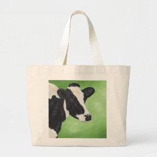 Bolsa Tote Grande Saco de compras da vaca de Holstein
