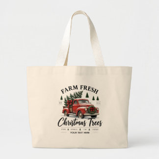 Bolsa Tote Grande Saco de compras de Natal Árvores de Natal Frescas 