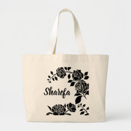 Bolsa Tote Grande Saco de Compras de Rosas Trepadeiras Elegantes