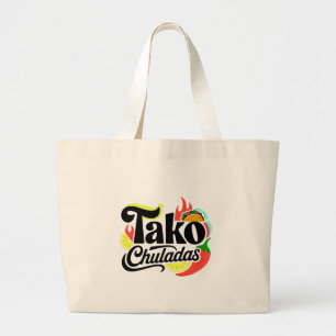 Bolsa Tote Grande Saco de Compras Jumbo Tako Chuladas Comida Mexican