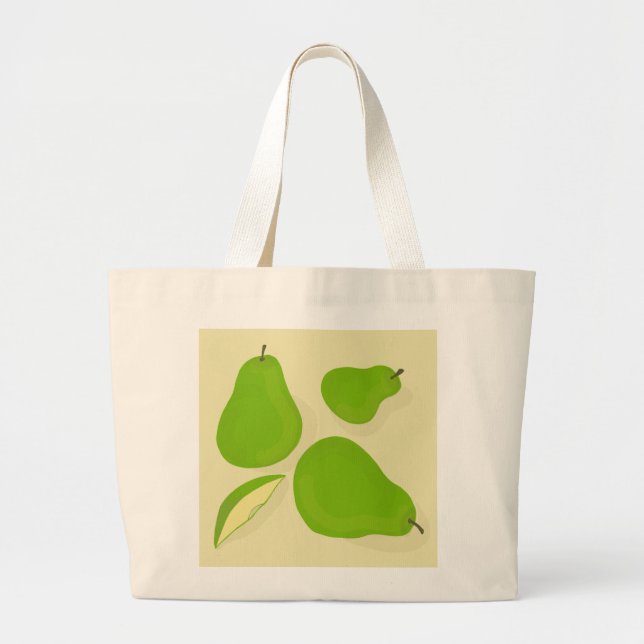 Bolsa Tote Grande Saco de Compras Pera Verde (Frente)