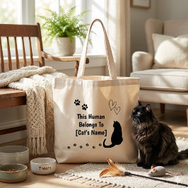 Bolsa Tote Grande Saco de Compras Personalizado de Gato Preto