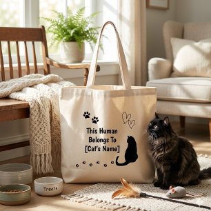Bolsa Tote Grande Saco de Compras Personalizado de Gato Preto