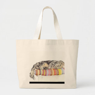 Bolsa Tote Grande Saco de Gato Relaxado