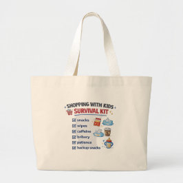 Bolsa Tote Grande Saco de Kit de Sobrevivência para Compras com Cria