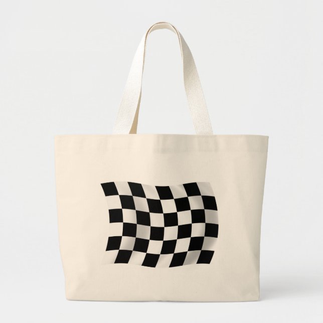 Bolsa Tote Grande Saco de mão Checkered Flag (Frente)