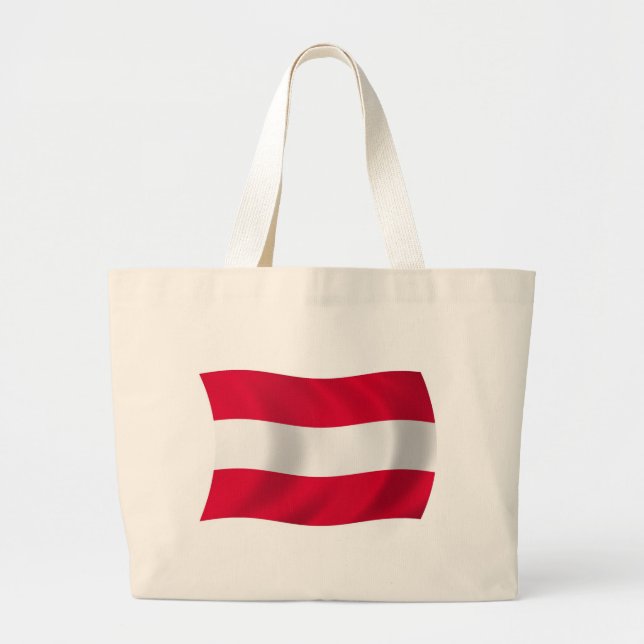 Bolsa Tote Grande Saco de mão com a bandeira da Áustria (Frente)