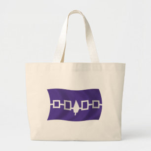 Bolsa Tote Grande Saco de mão com a bandeira da Confederação Iroques