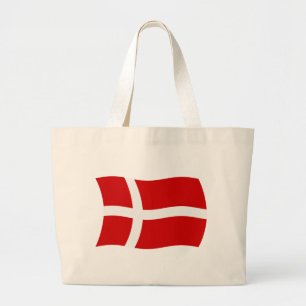 Bolsa Tote Grande Saco de mão com a bandeira da Dinamarca