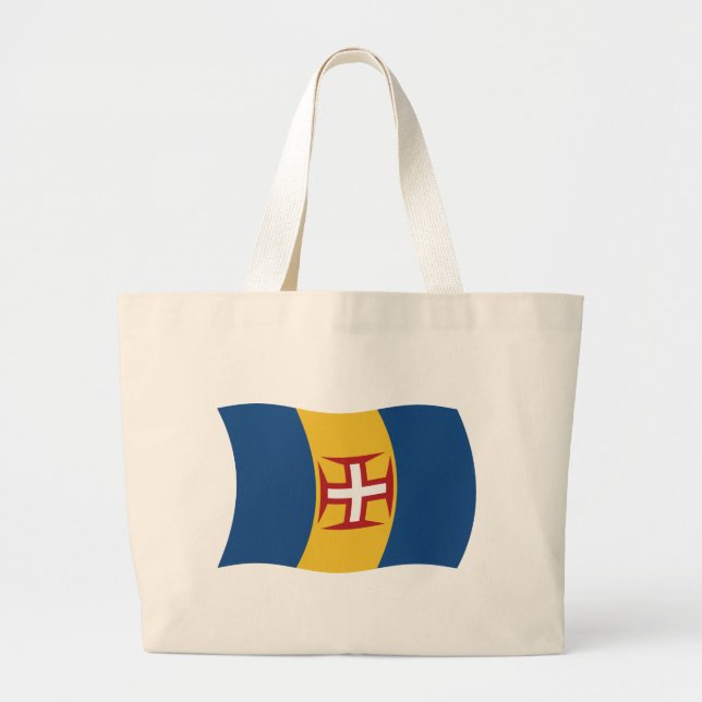 Bolsa Tote Grande Saco de mão com a bandeira da Madeira (Frente)