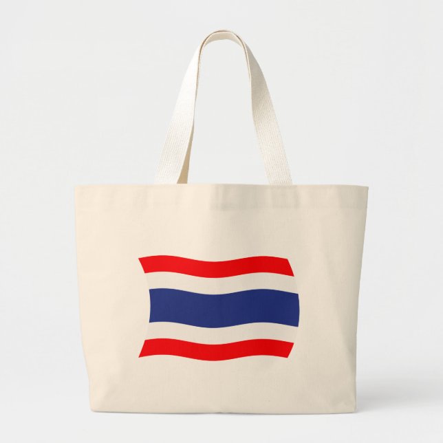 Bolsa Tote Grande Saco de mão com a bandeira da Tailândia (Frente)