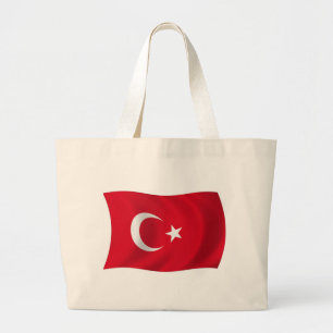 Bolsa Tote Grande Saco de mão com a bandeira da Turquia