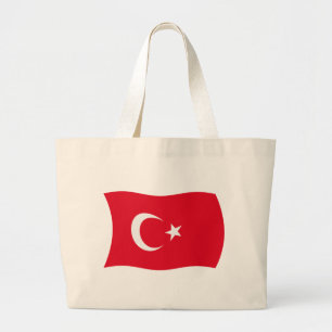 Bolsa Tote Grande Saco de mão com a bandeira da Turquia