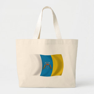 Bolsa Tote Grande Saco de mão com a bandeira das Ilhas Canárias