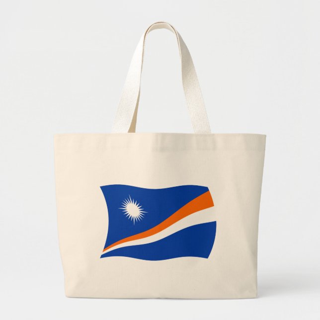 Bolsa Tote Grande Saco de mão com a bandeira das Ilhas Marshall (Frente)