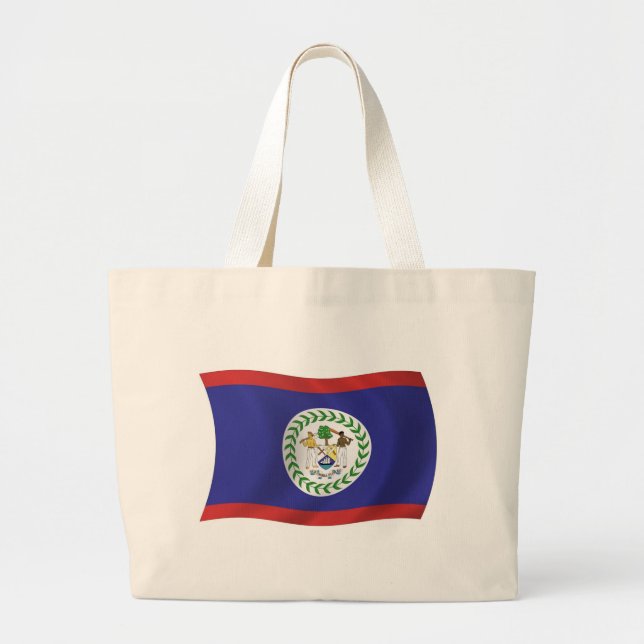 Bolsa Tote Grande Saco de mão com a bandeira de Belize (Frente)