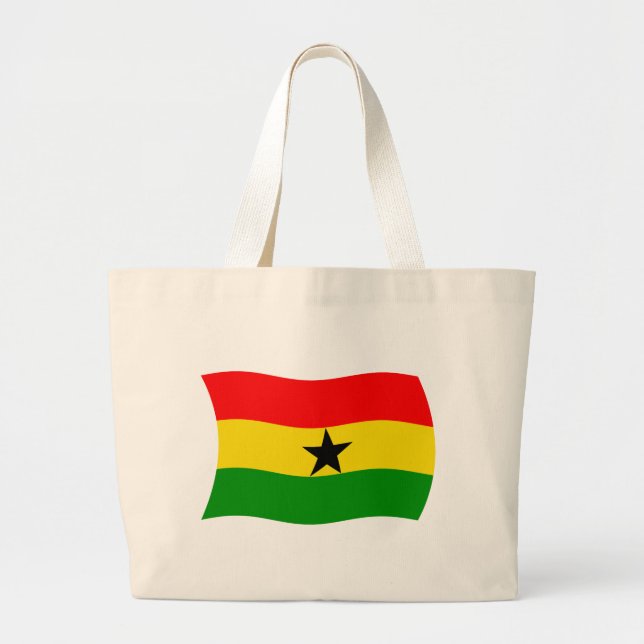 Bolsa Tote Grande Saco de mão com a bandeira de Gana (Frente)