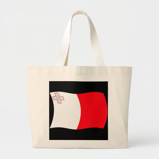 Bolsa Tote Grande Saco de mão com a bandeira de Malta (Frente)