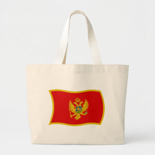 Bolsa Tote Grande Saco de mão com a bandeira de Montenegro