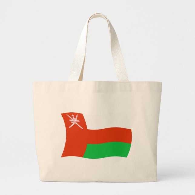 Bolsa Tote Grande Saco de mão com a bandeira de Omã (Frente)