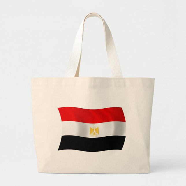Bolsa Tote Grande Saco de mão com a bandeira do Egito (Frente)