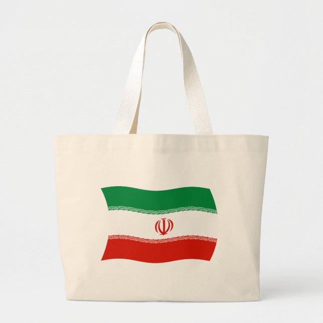Bolsa Tote Grande Saco de mão com a bandeira do Irã (Frente)