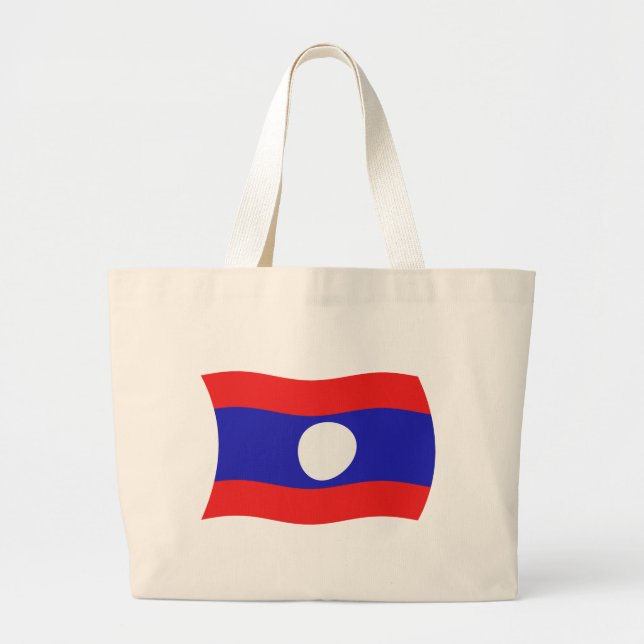 Bolsa Tote Grande Saco de mão com a bandeira do Laos (Frente)