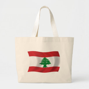 Bolsa Tote Grande Saco de mão com a bandeira do Líbano
