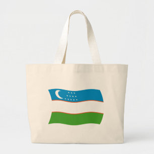 Bolsa Tote Grande Saco de mão com a bandeira do Uzbequistão