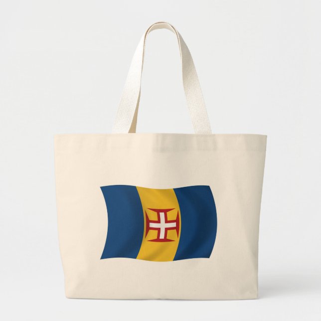 Bolsa Tote Grande Saco de mão com bandeira da Madeira (Frente)
