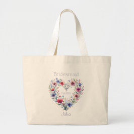 Bolsa Tote Grande Saco de mão com coração de flor personalizado para