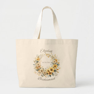 Bolsa Tote Grande Saco de mão com grinalda amarela para damas de hon