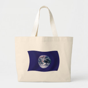 Bolsa Tote Grande Saco de mão da bandeira do planeta Terra