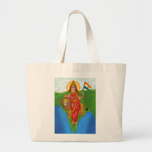 Bolsa Tote Grande Saco de mão da Deusa Bharat Mata