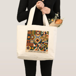 Bolsa Tote Grande Saco de mão de Geometria Africana