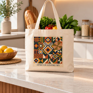 Bolsa Tote Grande Saco de mão de Geometria Africana