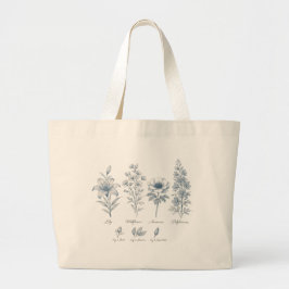 Bolsa Tote Grande Saco de Mão Desenho de Jardim