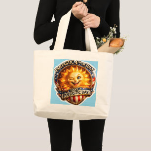 Bolsa Tote Grande Saco de mão para celebração do dia 4 de julho com