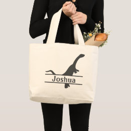 Bolsa Tote Grande Saco de mão personalizado com nome de dinossauro