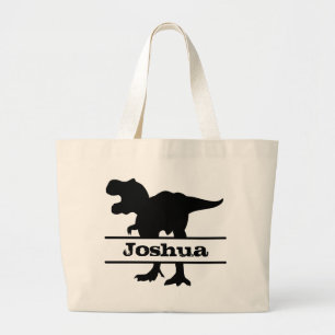 Bolsa Tote Grande Saco de mão personalizado com nome de dinossauro