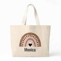 Saco de mão personalizado com nome e arco-íris col