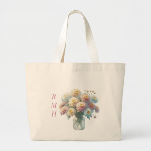 Bolsa Tote Grande Saco de mão personalizado de crisântemo de novembr