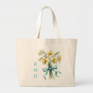 Bolsa Tote Grande Saco de mão personalizado de narciso de março