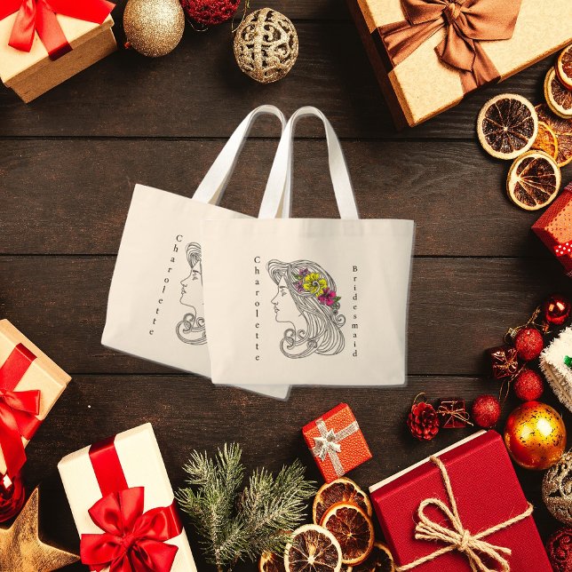 Bolsa Tote Grande Saco de mão personalizado para damas de honra (Criador carregado)