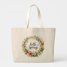 Bolsa Tote Grande Saco de mão - Saco de mão com grinalda floral de p
